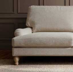 Brea 2 Seater Sofa - Mink Taupe with Whitewash Oak Legs - thumbnail 2