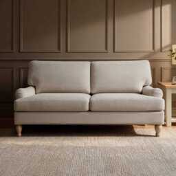 Brea 2 Seater Sofa - Mink Taupe with Whitewash Oak Legs