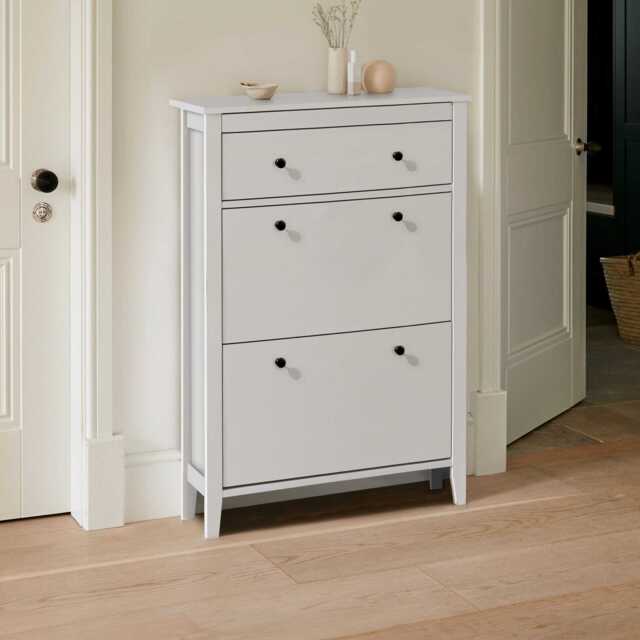 Sandhurst Shoe Cabinet - 3 Door - White - image 1