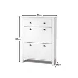 Sandhurst Shoe Cabinet - 3 Door - White - thumbnail 6