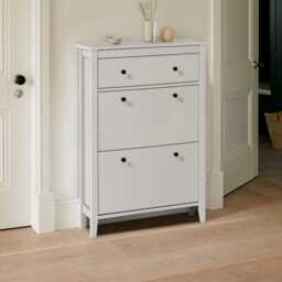 Sandhurst Shoe Cabinet - 3 Door - White - thumbnail 1