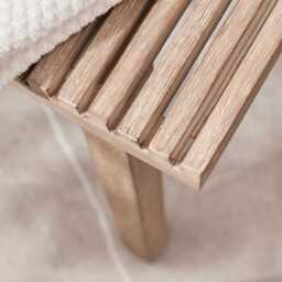 Shiro Foot Stool - Acacia Wood - thumbnail 2