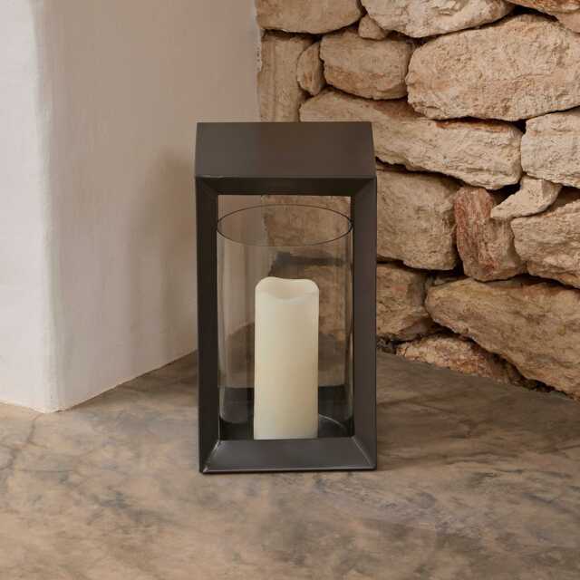 Coxley 35cm Iron Lantern - Nickel - image 1