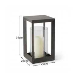 Coxley 35cm Iron Lantern - Nickel - thumbnail 5