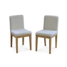 Nolan Boucle Dining Chairs - Set of 2 - Whitewash Oak Legs - thumbnail 6