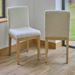 Nolan Boucle Dining Chairs - Set of 2 - Whitewash Oak Legs - thumbnail 5