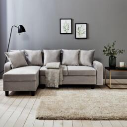 Tracy Corner Sofa - Grey Velvet with Black Legs - thumbnail 5
