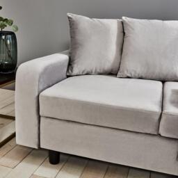 Tracy Corner Sofa - Grey Velvet with Black Legs - thumbnail 3