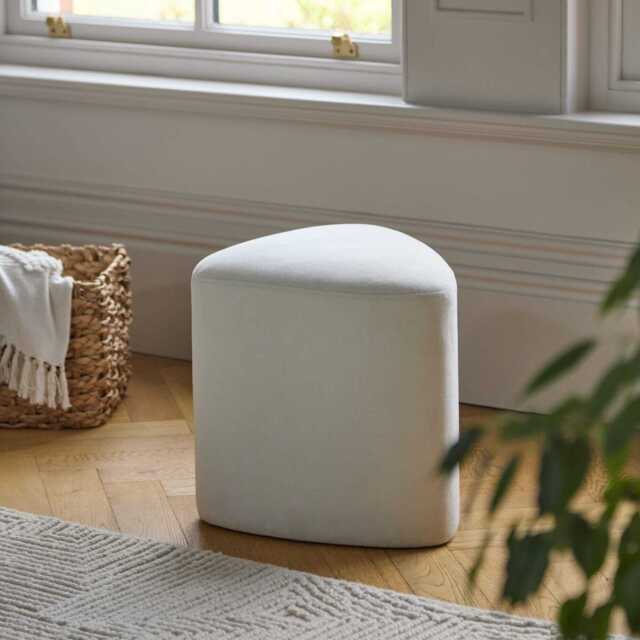 Alder Footstool - Ivory - image 1