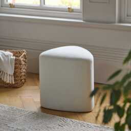 Alder Footstool - Ivory - thumbnail 1