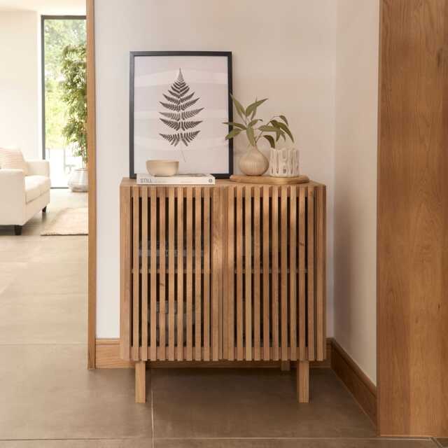 Nia 2 Door Small Sideboard - Seasoned Oak - image 1
