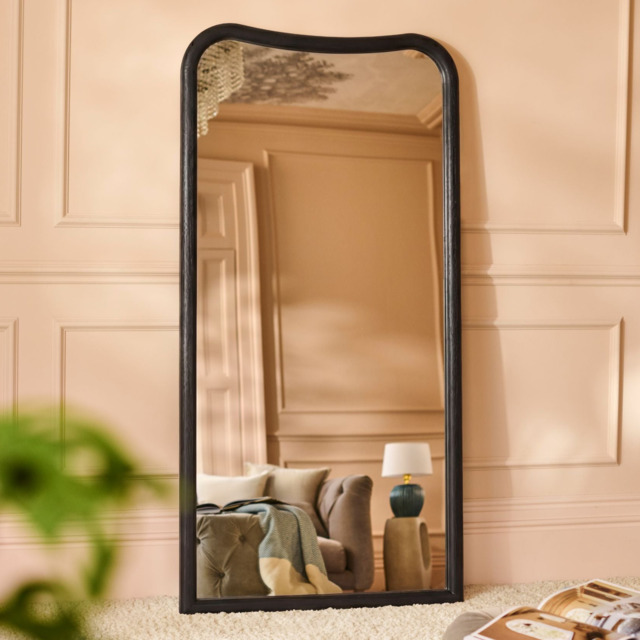 Rendall 180x90cm Wooden Mirror - Black Paulownia - image 1