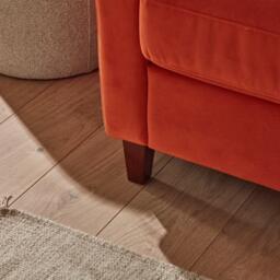 Florence 4 Seater Sofa - Burnt Orange Velvet with Dark Oak Legs - thumbnail 3