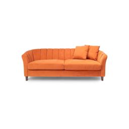 Florence 4 Seater Sofa - Burnt Orange Velvet with Dark Oak Legs - thumbnail 6