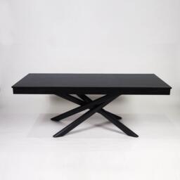 Amelia Black Dining Table Set - 6 Seater - Freya Blue Carver Chairs - Black Legs - thumbnail 6