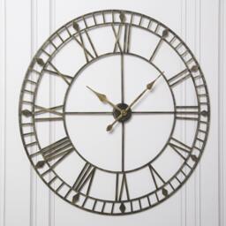 Riseley Large Skeleton Wall Clock - Black & Gold