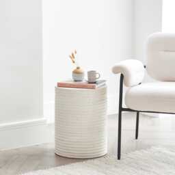 Carlotta Pearl Terrazzo Round Concrete Side Table - thumbnail 2