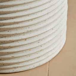 Carlotta Pearl Terrazzo Round Concrete Side Table - thumbnail 4