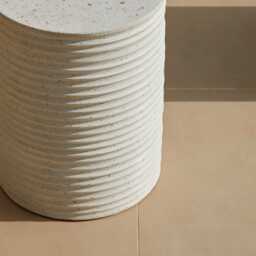 Carlotta Pearl Terrazzo Round Concrete Side Table - thumbnail 3