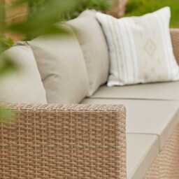 Weston 4 Seater Rattan Corner Sofa Garden Set With Polywood Top  - Natural Weave - thumbnail 3