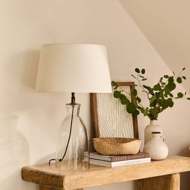 Aldsworth 35cm Glass Table Lamp - Gold & Clear Glass - image 1