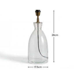Aldsworth 35cm Glass Table Lamp - Gold & Clear Glass - thumbnail 6