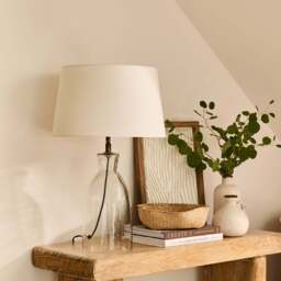 Aldsworth 35cm Glass Table Lamp - Gold & Clear Glass