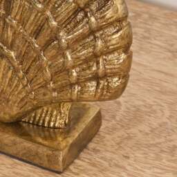 Herne 12cm Metal Shell Bookend - Set of 2 - Gold - thumbnail 4