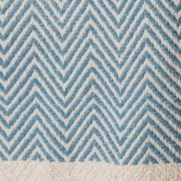 Crofton Cotton Herringbone Throw - Horizon Blue - thumbnail 4