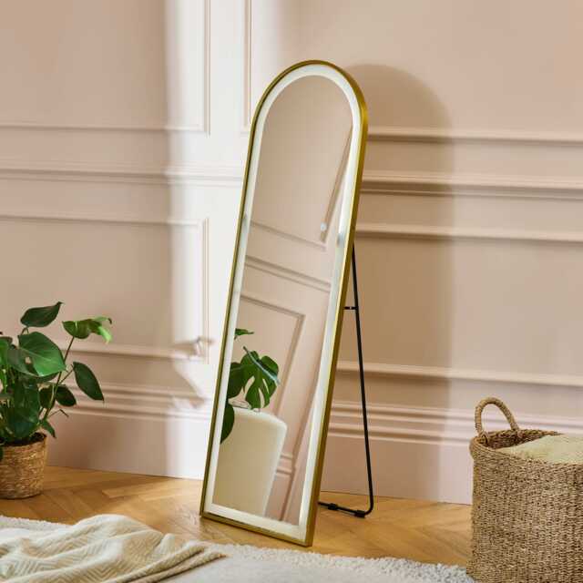 Ingham 145x45cm LED Arch Mirror - Gold - image 1