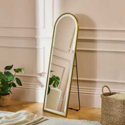 Ingham 145x45cm LED Arch Mirror - Gold - thumbnail 1