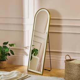 Ingham 145x45cm LED Arch Mirror - Gold - thumbnail 1
