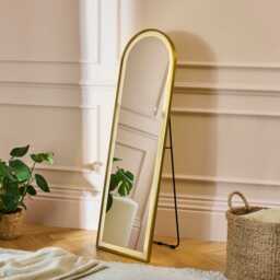 Ingham 145x45cm LED Arch Mirror - Gold - thumbnail 3