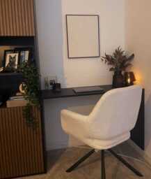 Parker Boucle Office Swivel Chair -  Black Metal Legs - thumbnail 6
