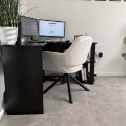 Parker Boucle Office Swivel Chair -  Black Metal Legs - thumbnail 4