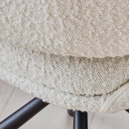 Parker Boucle Office Swivel Chair -  Black Metal Legs - thumbnail 5