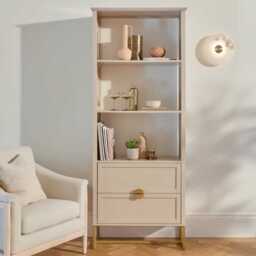Ines Taupe and Gold Tall Bookcase
