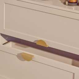 Ines Taupe and Gold Tall Bookcase - thumbnail 2