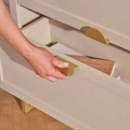 Ines Taupe and Gold Tall Bookcase - thumbnail 6