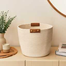 Cara Cotton Cube Storage Box - Large - White