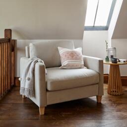 Ava Sand Armchair - Pale Oak Legs - thumbnail 3