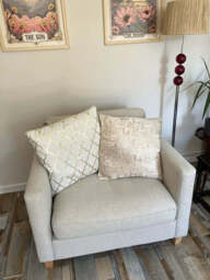 Ava Sand Armchair - Pale Oak Legs - thumbnail 6