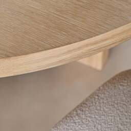 Marlon Whitewash Oak with Black Insert Round Dining Table Set - 6 Seater - Freya Oat Boucle Dining Chairs - thumbnail 6