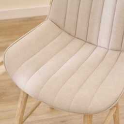 Bella Soft Beige Bar Stool - Whitewash Legs - thumbnail 6