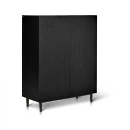 Jack Geometric Small Shoe Cabinet - 2 Door - Black - thumbnail 3