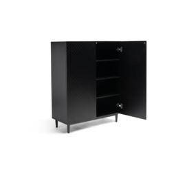 Jack Geometric Small Shoe Cabinet - 2 Door - Black - thumbnail 6