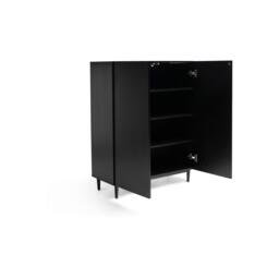 Jack Geometric Small Shoe Cabinet - 2 Door - Black - thumbnail 4