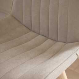 Bella Soft Beige Dining Chairs - Set of 2 - Whitewash Oak Legs - thumbnail 3