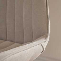Bella Soft Beige Dining Chairs - Set of 2 - Whitewash Oak Legs - thumbnail 4