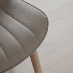 Bella Soft Beige Dining Chairs - Set of 2 - Whitewash Oak Legs - thumbnail 5